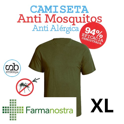 Camiseta antimosquitos stingbye camiseta manga corta  | talla xl | color kaki